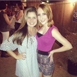 Off the shoulder blue chevron dress!